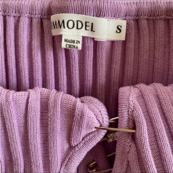 IMMODEL Lavander Purple N bodycon Safety Pin Dress SZ S - Picture 2 of 2